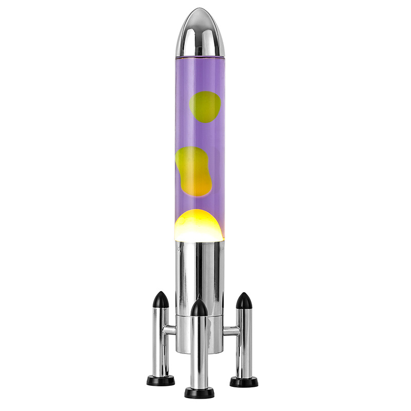 Большая светодиодная лавовая лампа с абажуром-ракетой.